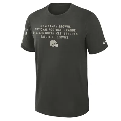 Nike Cleveland Browns Salute To Service Slub  Men's Dri-fit Nfl T-shirt In Green