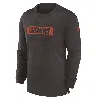 Nike Brown Cleveland Browns Sideline Player Performance Long Sleeve T-shirt In Brown