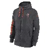 Nike Men's Anthracite Cleveland Browns 2024 Sideline Club Full-zip Hoodie In Grey
