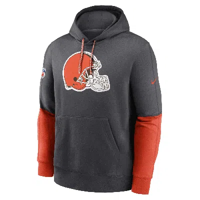 Nike Cleveland Browns Sideline Team Issue Club  Men's Nfl Pullover Hoodie In Grey