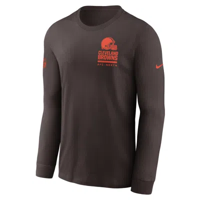 Nike Cleveland Browns Sideline Team Issue  Men's Dri-fit Nfl Long-sleeve T-shirt