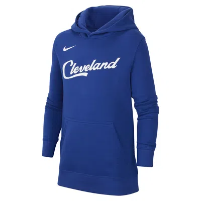Nike Cleveland Cavaliers City Edition Big Kids'  Nba Pullover Hoodie In Blue