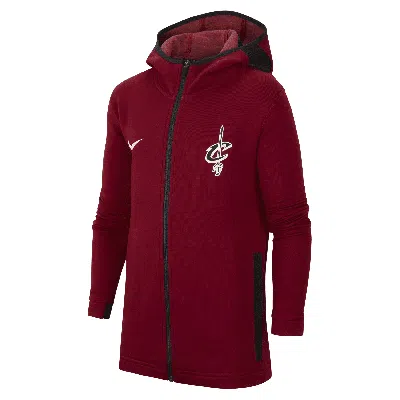 Nike Cleveland Cavaliers Showtime Big Kids' (boys')  Nba Full-zip Hoodie In Red
