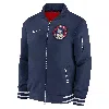 Nike Cleveland Guardians Authentic Collection City Connect  Men's Mlb Full-zip Bomber Jacket In Blue