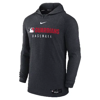 Nike Cleveland Guardians Authentic Collection  Men's Dri-fit Mlb Pullover Hoodie In Black