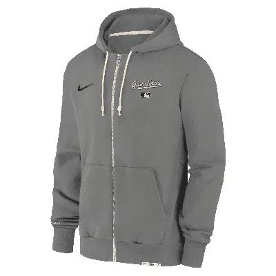Nike Cleveland Guardians Authentic Collection Travel  Men's Dri-fit Mlb Full-zip Hoodie In Grey