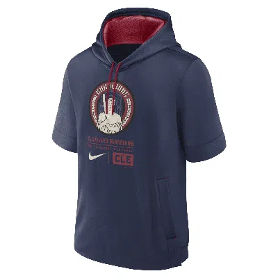 Nike Cleveland Guardians City Connect  Men's Mlb Short-sleeve Pullover Hoodie In Blue