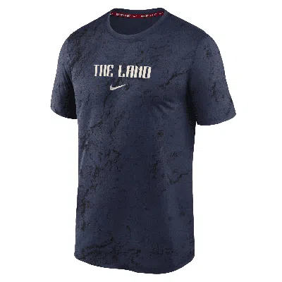 Nike Cleveland Guardians City Connect Practice Velocity  Men's Dri-fit Mlb T-shirt In Blue