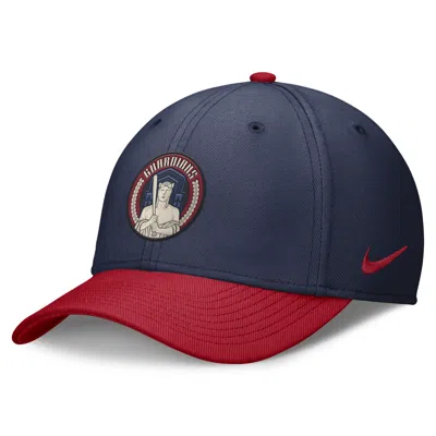 Nike Cleveland Guardians City Connect Swoosh  Men's Dri-fit Mlb Hat In Blue