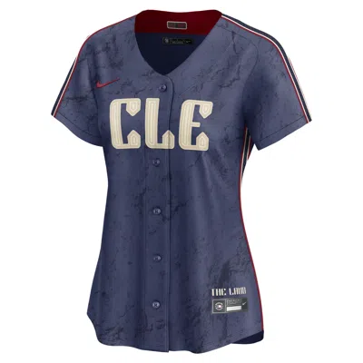 Nike Cleveland Guardians City Connect  Women's Dri-fit Adv Mlb Limited Jersey In Blue