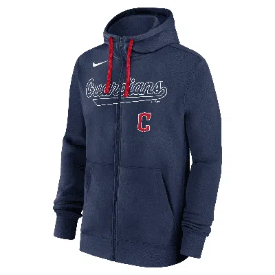 NIKE CLEVELAND GUARDIANS KNOCKOUT SCRIPT  MEN'S MLB FULL-ZIP HOODIE,1015812713