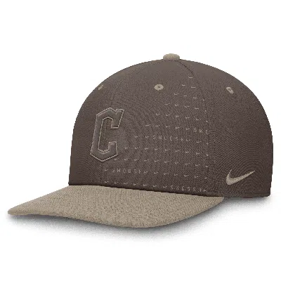 Nike Cleveland Guardians Statement Pro  Men's Dri-fit Mlb Adjustable Hat In Brown