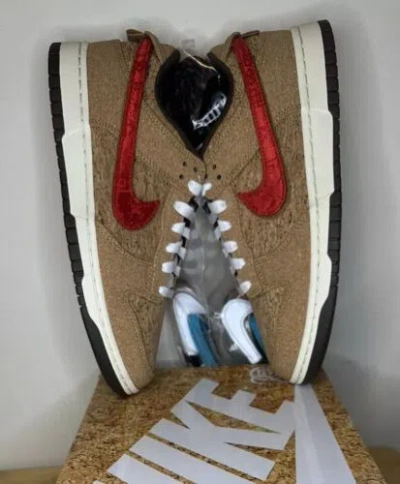 Pre-owned Nike Clot X Dunk Low Sp 'cork' Fn0317-121 Size 8 In Natural/flax/coconut Milk/baroque Brown