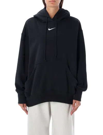 Nike Phoenix Hoodie In Stretch Cotton In Black