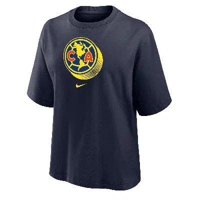Nike Club Amã©rica  Women's Soccer Boxy T-shirt In Blue