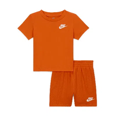 Nike Club Baby (12-24m) Knit Shorts Set In Orange