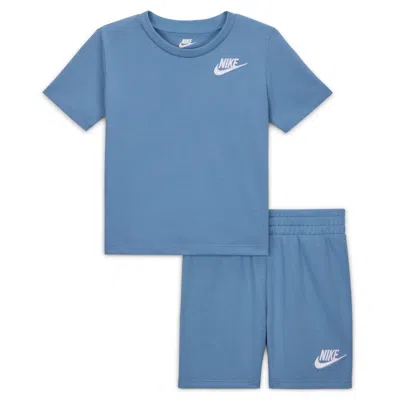 Nike Club Baby 2-piece Knit Shorts Set In Brown