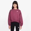 Nike Club Big Kid Girls Crew Neck Fleece Long Sleeve Sweatshirt In Purple