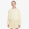 Nike Club Big Kid Girls Crew Neck Fleece Long Sleeve Sweatshirt In Neutral