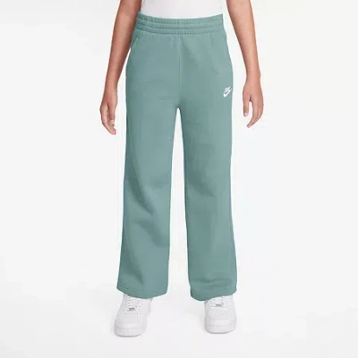 Nike Club Big Kid Girls Wide Leg Regular Fit Fleece Pull-on Pant In Green