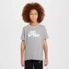 Nike Club Big Kid Unisex Crew Neck Short Sleeve Regular Fit Graphic T-shirt In Gray