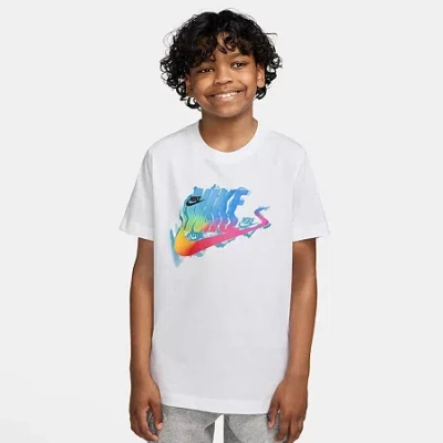 Nike Club Big Kid Unisex Crew Neck Short Sleeve Regular Fit Graphic T-shirt In White