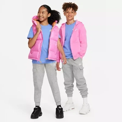 Nike Club Big Kid Unisex Cuffed Active Fleece Cargo Pant In Pink