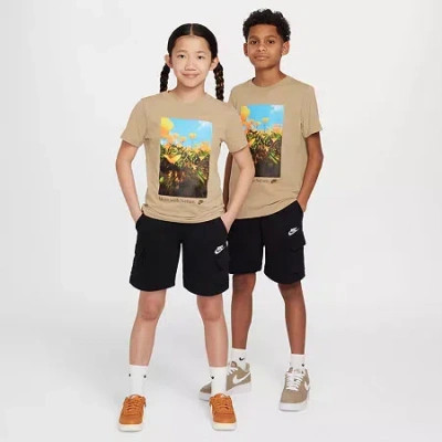 Nike Club Big Kid Unisex Fleece Cargo Short In Black