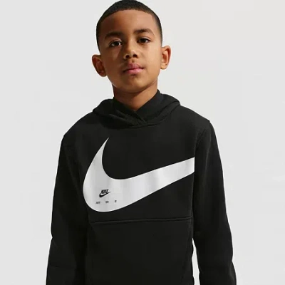 Nike Club Big Kid Unisex Long Sleeve Fleece Active Hoodie In Black