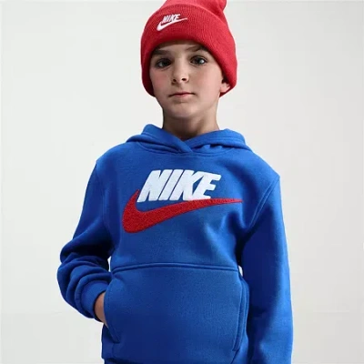 Nike Club Big Kid Unisex Long Sleeve Fleece Active Hoodie In Blue