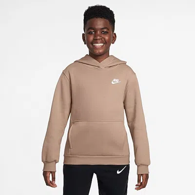 Nike Club Big Kid Unisex Long Sleeve Fleece Active Hoodie In Neutral