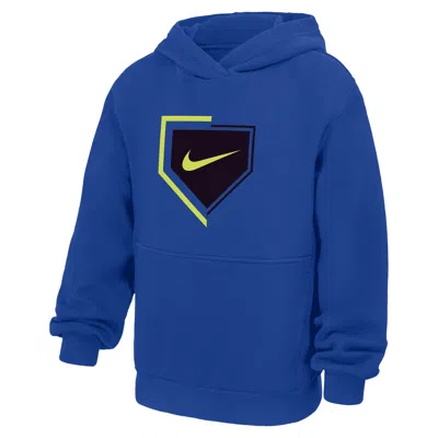 Nike Club Big Kids' Baseball Pullover Fleece Hoodie In Blue