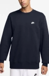 Nike Club Brushed Fleece Crewneck Sweatshirt In Blue