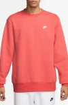Nike Club Brushed Fleece Crewneck Sweatshirt In Multi