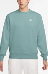 Nike Club Brushed Fleece Crewneck Sweatshirt In Blue