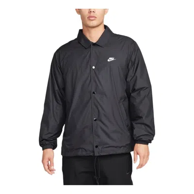 NIKE NIKE CLUB COACHES' JACKET ASIA SIZING 'BLACK WHITE'