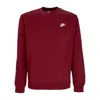 Nike Club Crew Bb Men's Crewneck Sweatshirt Dark Beetroot/white In Red