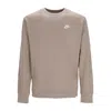 Nike Club Crew Bb Men's Crewneck Sweatshirt Khaki/white In Gray
