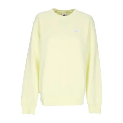 Nike Club Crew Bb Men's Crewneck Sweatshirt Luminous Green/white In Yellow