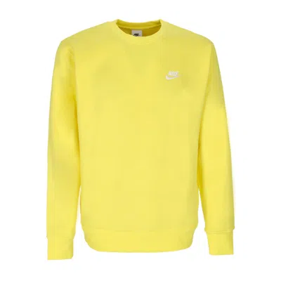 Nike Club Crew Bb Men's Crewneck Sweatshirt Yellow Strike/white In Multi