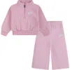 Nike Club Essentials Fleece Half Zip Pullover & Sweatpants Set In Pink