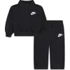 Nike Babies'  Club Essentials Fleece Half Zip Pullover & Sweatpants Set In Black