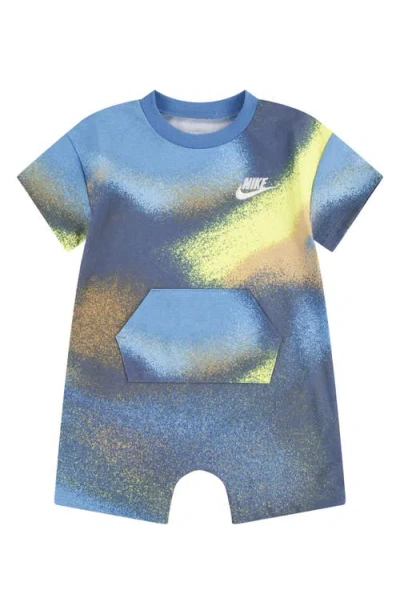 Nike Babies'  Club Express Spray Paint Romper In Blue Beyond