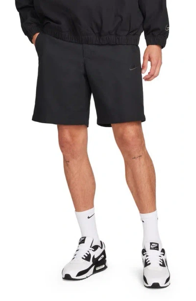 Nike Club Flat Front Chino Shorts In Black