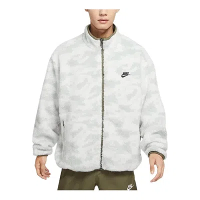 Nike Club Fleece 2-way Jacket 'olive Camouflage' In White