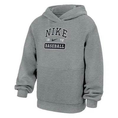 Nike Club Fleece Big Kids' Baseball Pullover Hoodie In Gray