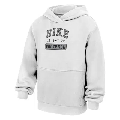 Nike Club Fleece Big Kids' Football Pullover Hoodie In White