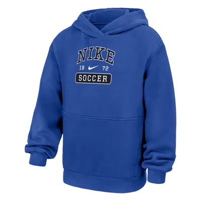 Nike Club Fleece Big Kids' Soccer Pullover Hoodie In Blue