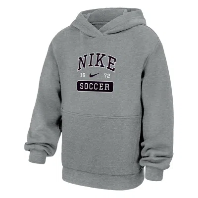 Nike Club Fleece Big Kids' Soccer Pullover Hoodie In Gray