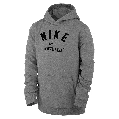 Nike Club Fleece Big Kids' Track & Field Hoodie In Grey